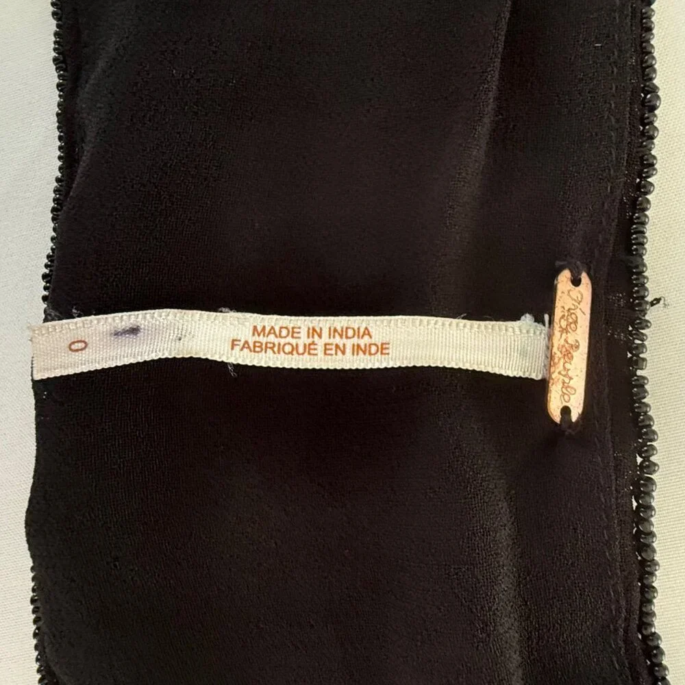 Free People Speak‎ Easy Black Beaded Sequin Mini Dress Size 0
